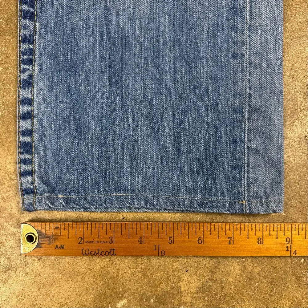 Vintage True Religion Jeans Men’s‎ 34 Straight Cropped USA Made Red Stitch Denim